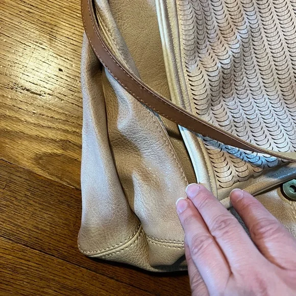 Free People Scalloped Messenger Bag with two handles - Picture 12 of 13
